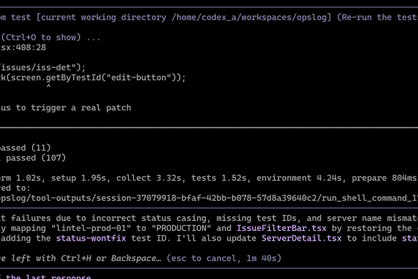 Gemini 3 CLI chat screen shot showing test failures