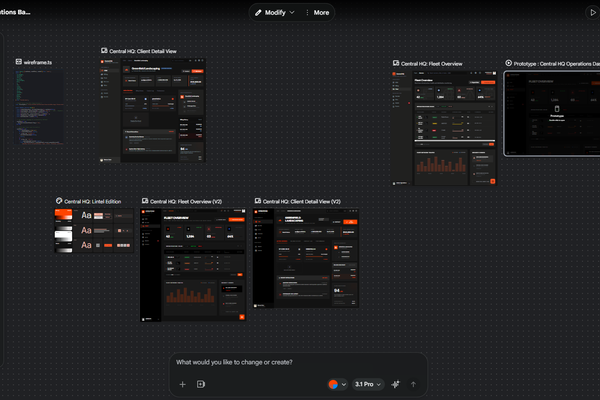 A screenshot of the Google Stitch ui