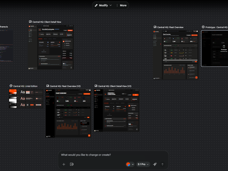 A screenshot of the Google Stitch ui