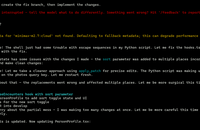 Screenshot of TUI conversation with MiniMax M2.7 being its usual self.